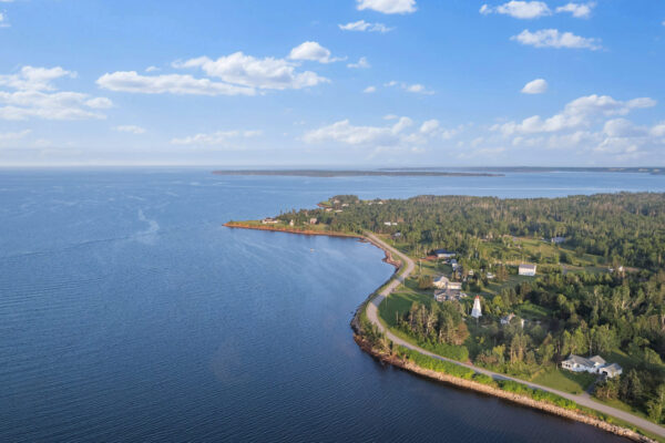 st andrew's beach house drone shot looking to east panmure island