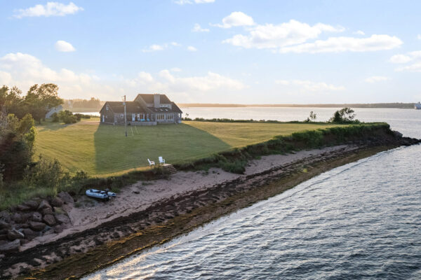 st andrews beach house drone shot of private beach
