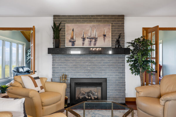 st andrews beach house main residence interior hearth seating area